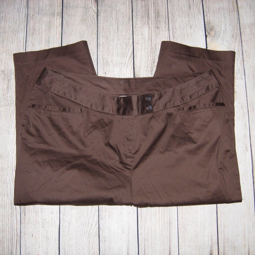 Lane Bryant Brown Cropped Pants 24 - Picture 2 of 7